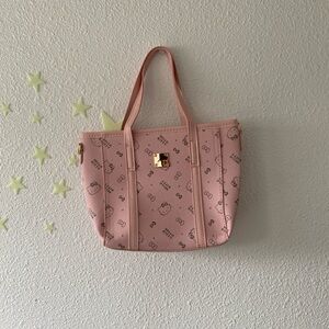 Pink Hello Kitty tote bag with crossbody straps